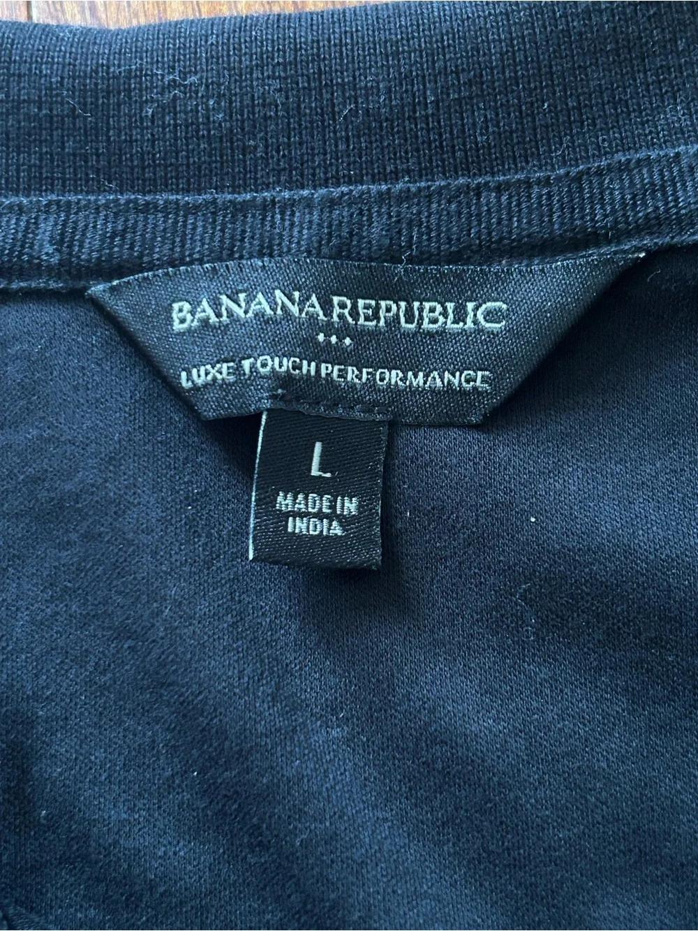 Banana Republic Luxe Touch Performance Polo Shirt Men’s L Black Cotton Golf